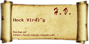 Hock Virág névjegykártya